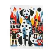 Velveteen Plush Blanket Firehouse Dalmatian Firefighters Art Dog Lover Decor Pet