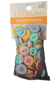 Le Bouton Favorite findings 130 buttons Pastel Assorted sizes