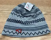 Kari Traa Womens Blue Wool Beanie Winter Hat One Size Striped Reversible