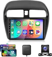 2G+64G Car Radio for Mitsubishi Mirage 2012-2016, Rimoody Car Stereo with Android 13 Wireless CarPlay Android Auto Mirror Link GPS WiFi 9 Inch Touch Screen Bluetooth FM/RDS SWC Camera