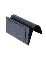 3 Sets of Felt Bedside Couch Storage Bag Pouch Home Organiser Pockets - Dark Gray