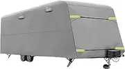 EZONEDEAL Travel Trailer Heavy Duty RV Caravan Cover 20"-22' Waterproof Windproof UV-Resistant Camper Cover,Camping,Trailer Camper Cover, Travel Cover with Storage Bag for Hiking Garden Accessory