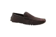 Mens Zasel Summer Boat Shoes Dark Brown Suede Casual Slip On Deck Grip Loafers