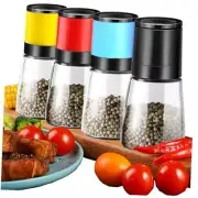 Salt and Pepper Grinder Set of 4,Salt Grinder Refillable Black+Red+Blue+Yellow