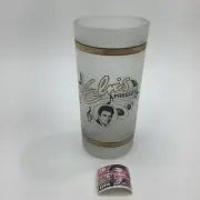 Set Of (4) 1992 Elvis Presley Frosted Collins/Highball Glasses 22K Gold Trim