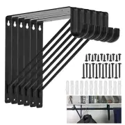 6 Pack Heavy Duty Closet Rod Brackets 11 x 11 Inch, Black Closet Shelf & Rod ...