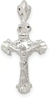 [JewelryWeb] 925 Sterling Silver Solid Polished Religious Faith Cross Pendant Necklace 28x14mm Wide-Pendant for Women
