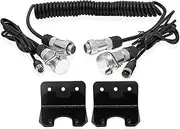 Elinz Metal Mounting Bracket + Heavy Duty Trailer Cable and 4PIN Connectors 1 AV Input Corrosion Resistant Suzy Coil Cast Alloy Connector 12V 24V