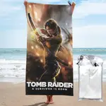 TOMB RAIDER LARA CROFT 高級速乾毛巾 - 吸水、加厚、棉質 - 非常適合家庭、海灘、浴缸和酒店淋浴