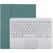 Bluetooth Keyboard & Tablet Case For Ipad 10.2 / Ipad Air 2019 Detachable Touch Pad Pen Slot Holder Microfiber Leather Dark Green White Keyboards
