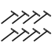 8 Pack 5 Inch Solid Steel Hidden Wall Mounted Shelf Supports (Black)