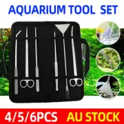 Aquarium Tool Kit Stainless Steel Aquatic Plant Tweezers Scissors Spatula Set AU