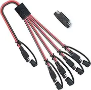 POWISER SAE 4 to 1 Extension Cable Quick Disconnect Connector, 1 SAE Polarity Reverse Adaptors, for Automotive, Solar Panel SAE Plug
