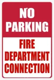 NO PARKING - Fire Department Connection 18” x 12” ALUMINUM FDC BIG SIGN