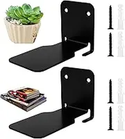 2Pcs Floating Bookshelf Invisible Wall Mounted Book Organizer Heavy Duty Hidden Metal Storage Shelves Space Saving Book Shelves Holder for Bedroom Living Room Office