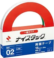 Nichiban NW-15 Double-Sided Tape Nistack (General) 0.6 inches (15 mm) x 66.4 ft (20 m)