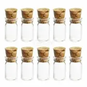 20x Cute Mini Glass Bottles with Cork Stopper Wishing Bottle Vials Jars 22x11mm