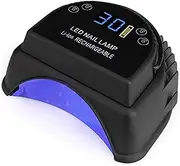 64W Cordless Gel Light, Built-in Lithium Battery Pro Led Gel Nail Uv Lamp, Wireless Rechargeable Uv Led Nail Curing Lamp and Dryer (Black)