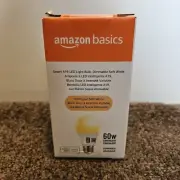 Amazon Basics Smart A19 LED Light Bulb, Dimmable Soft White, 2.4 GHz Wi-Fi, 60W