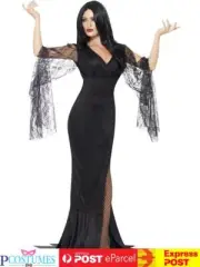 Immortal Soul Vampire Morticia Witch Costume Womens Halloween Fancy Dress