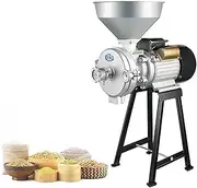 Electric Mill Wet Dry Cereals Grinder, Cereals Grinding Miller Milling Machine with 100 Mesh Filter, Adjustable Thickness and 1400rpm/min Speed, 20-50KG/H Production, for Grain Wheat