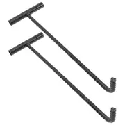 2pcs Manhole Cover Lifter Stainless Steel T Hook Pull Hook Manhole Cover Hook Manhole Tool
