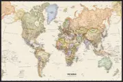Map of the World 59X42cm Geography Art Poster Classic Print Home Office Decor