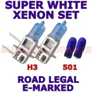 FITS SMART FORTWO CABRIO 2004-ON SET H3 501 XENON LIGHT BULBS (for: Smart)
