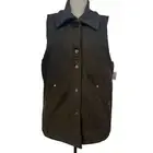 NWT Free People X Halley Stevensons Green Waxed Cotton Vest Size M Oversized