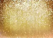 LYWYGG 12x10FT Vinyl Photography Backdrop Golden Particles Speckle Background Dreamy Fantasy Dreamlike Theme Metal Festive Holiday Party Decorative Photography Backdrop CP-10-1210