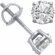 0.5 CT. T.W. Certified Diamond Solitaire Stud Earrings in 14K White Gold (I/SI2)