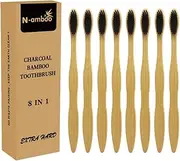 N-amboo Extra Hard Bamoo Toothbrush 8 Pieces of One Pack Firm Bristles