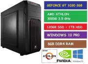 AMD ATHLON 3000G 3.5GHz DESKTOP GAMING PC GT 1030 120GB SSD 1TB HDD 8GB RAM W10