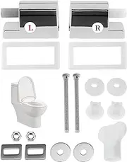 Toilet Seat Hinges Replacement Set, Metal Alloy, Soft Close, Universal Fit, Left & Right