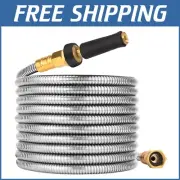 50 FT Expandable Stainless Steel Garden Hose - Durable and Lightweight Design