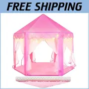 Charming Indoor Princess Tent with Rug & String Lights - Perfect Gift for Girls