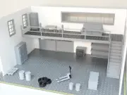 Model cars display Two-floors auto service garage Diorama model kit 1:43 scale