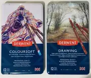 Derwent Coloured Pencils 12 Pack x2 Coloursoft & Drawing