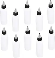 JECOMPRIS Diy Hair Coloring Kit 120ml Pointed Mouth Squeeze Bottles White Plastic 20pcs Scalp Treatment Sauce Bottles