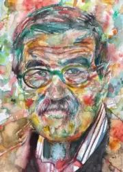 GUNTER GRASS watercolor portrait - POSTER -various sizes! print painting Günter