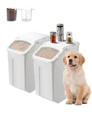 4.5Gal/20Lx2 Large Ingredient Storage Container Airtight Kitchen Flour Bin