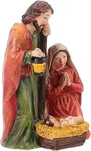 Kisangel Resin Craft Jesus Statue and Holy Family Nativity Scene for Christmas Decor Elegant Home Ornament Set