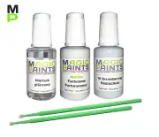 Touch-Up Paint Set Suitable For VW, R902 / L902 Gray White + Clear Coat + Primer