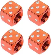 JECOMPRIS 4pcs Dice Valve Caps for Car Bike Durable Stem Covers Easy to Install Wear Resistant Tire Caps Stylish Protection for All Vehicle Models