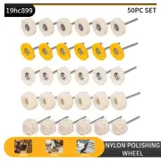 50PC Set Abrasive Wheel Nylon Polishing Brush 3mm Shank For Dremel Rotary Tool