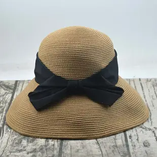 日本設計款可折疊出游大沿遮陽帽防紫外線草帽女夏天遮臉防曬涼帽1入