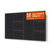 12 Pack Acoustic Panels, 2" X 12" X 12" Sound Proof Foam Panels, Quick black3