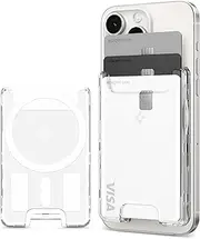 SPIGEN Ultra Hybrid MagFit MagSafe Wallet for iPhone 16 15 14 13 12 Pro Max Plus Mini MagSafe Case, Built-in Magnetic Ring, Secure Lock Protection Up to 3 Cards Phone Wallet - Clear