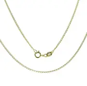 Boys 9ct Gold 1mm Diamond Cut Single Link Wheat Spiga Chain Necklace