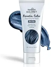 Herbishh Koloret Keratin Color Depositing Hair Mask – 2-in-1 Deep Conditioner for Vibrant Silver Hair, Revives Color & Ideal for Dry Damaged Hair, Salon-Worthy Shine at Home, All Hair Types, Silver, 3.5 fl.oz